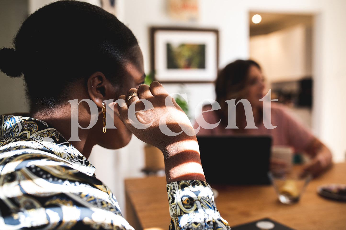 Casual conversation in a home