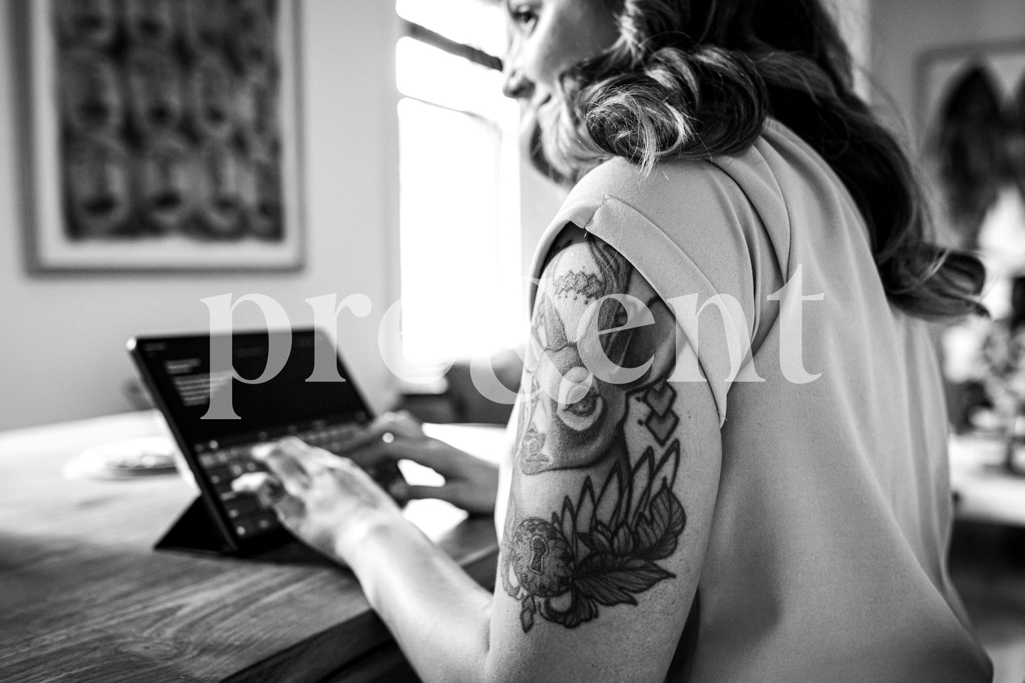 Working remote on a tablet