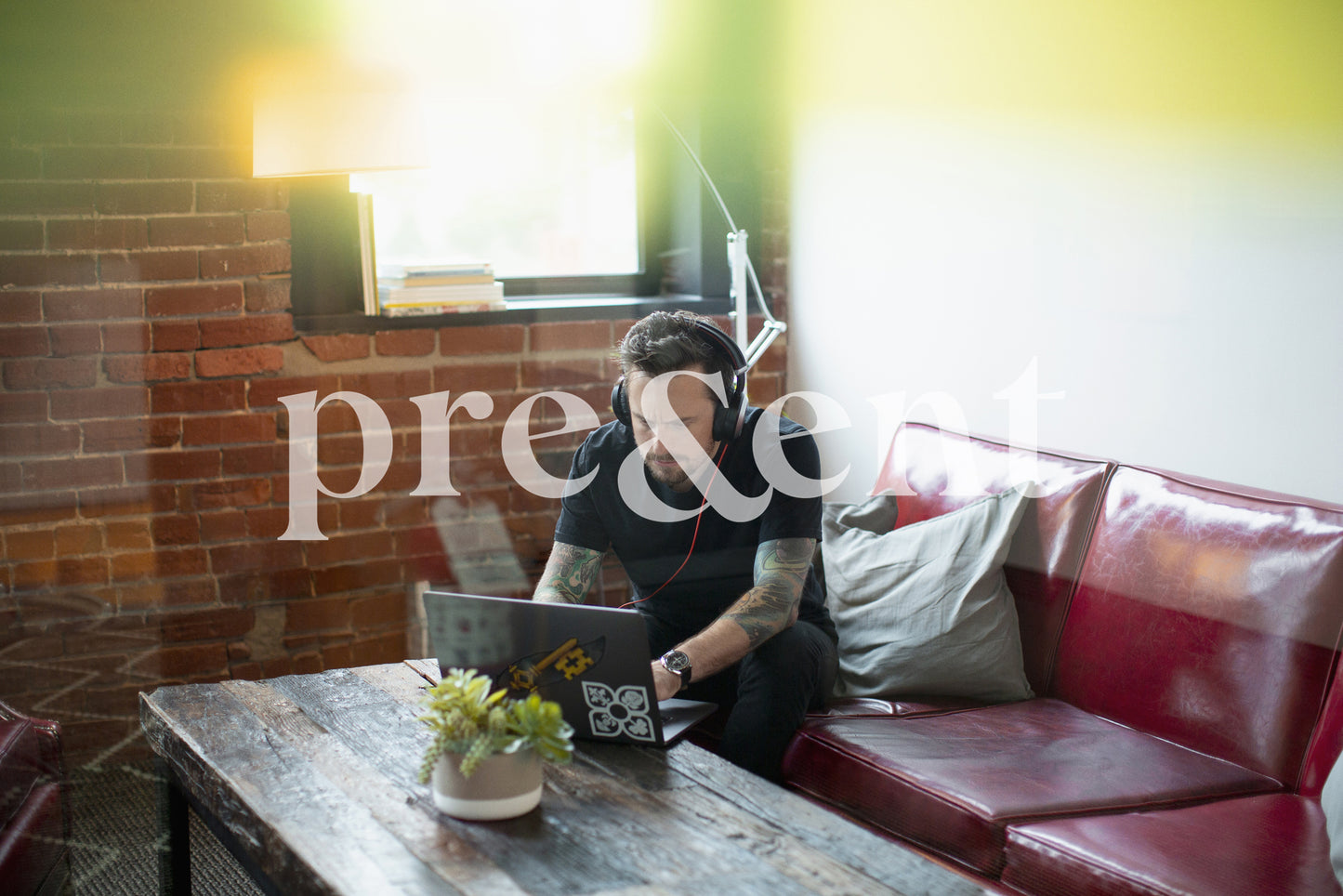 Person focused on computer, sitting in living room