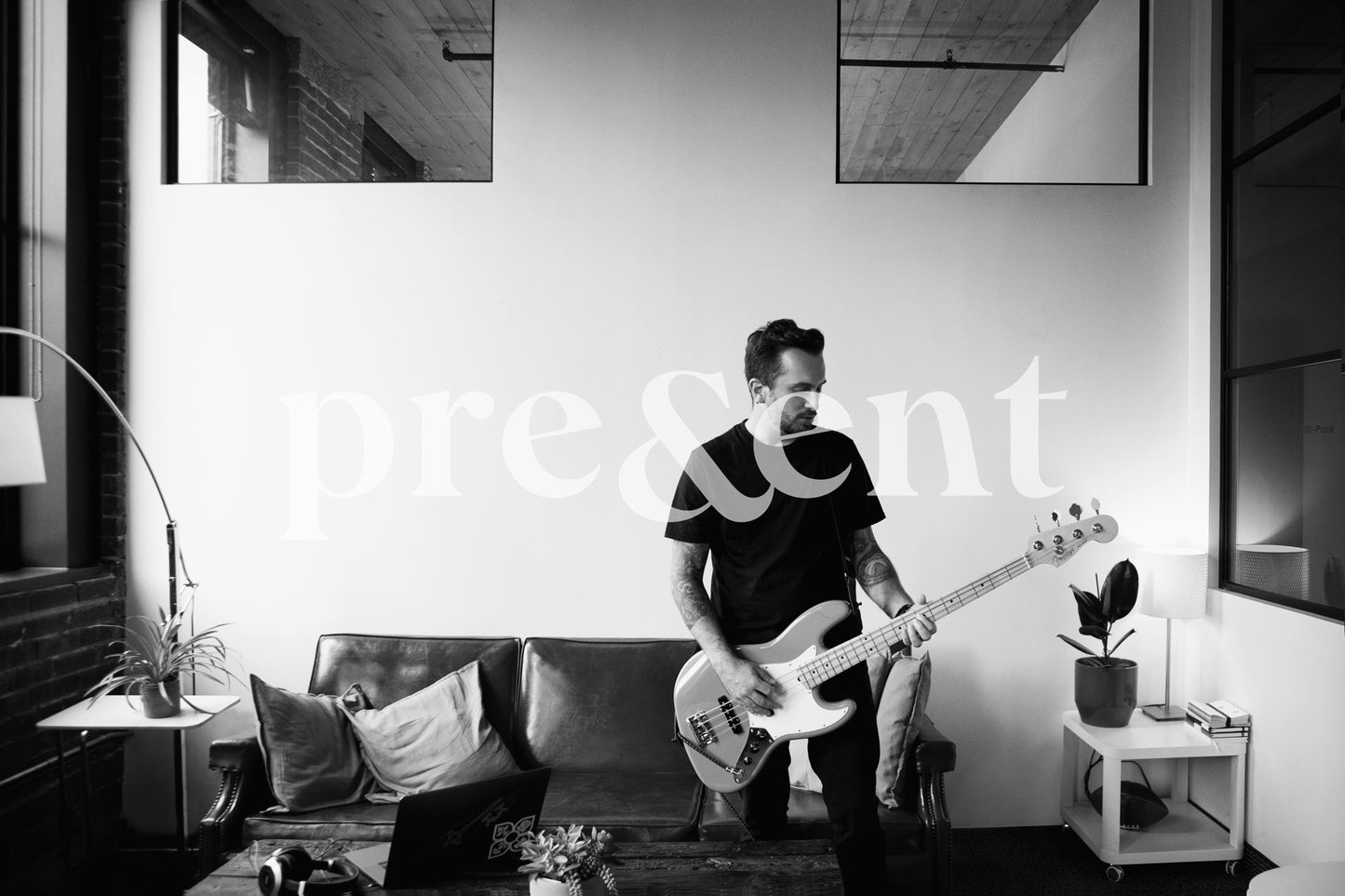 Playing music in their living room