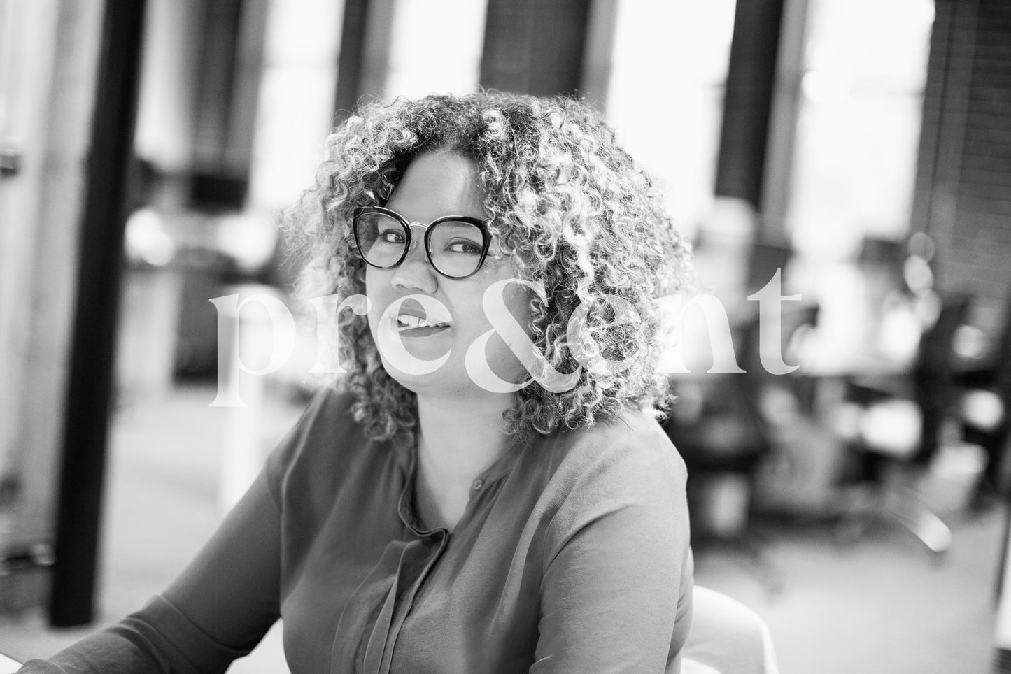 Portrait of softly smiling person