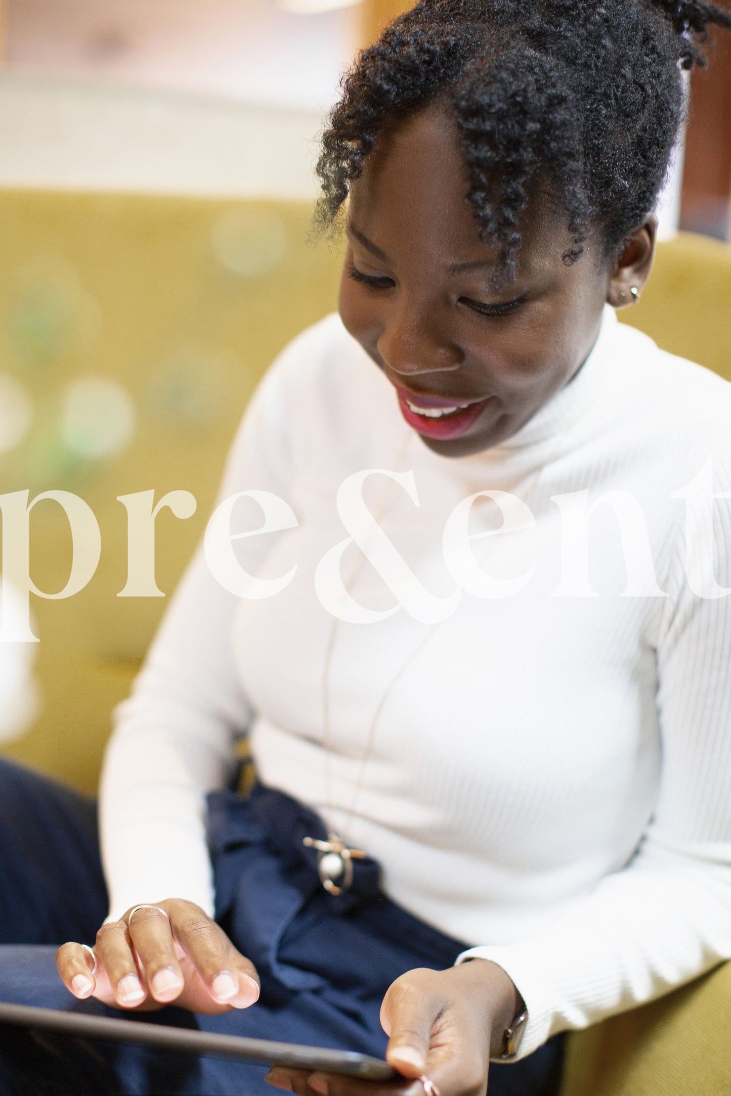 Person using a tablet