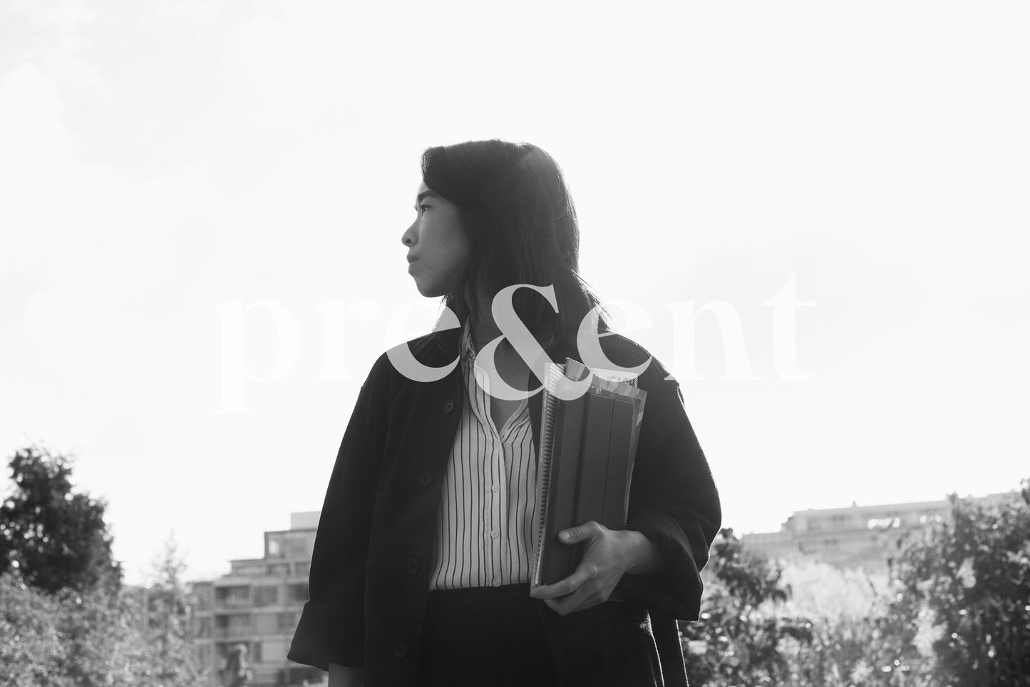 Person walking in a park