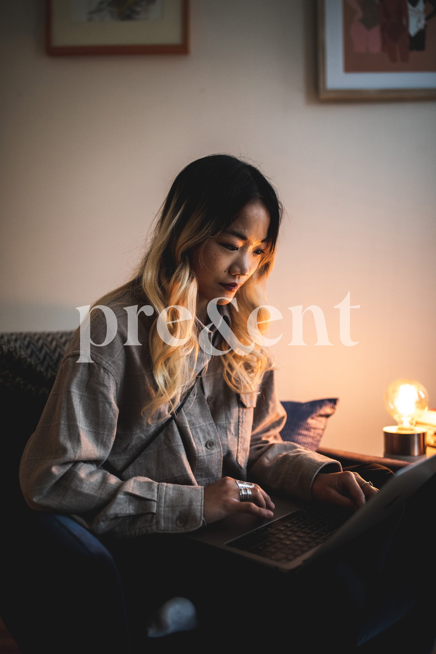 Person concentrated on their laptop