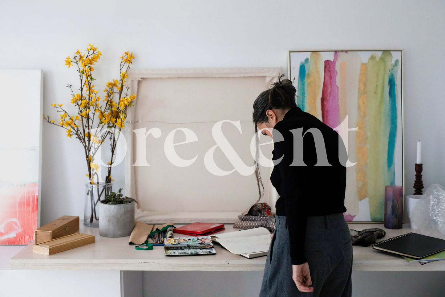 Artist in their studio