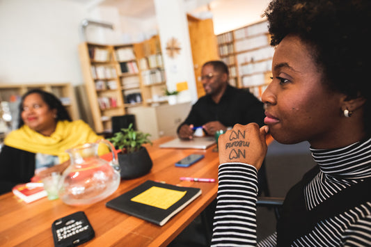 Person listening during a meeting