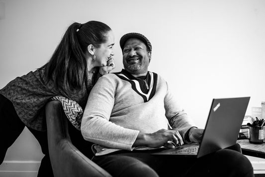 Couple at home having a tender moment together