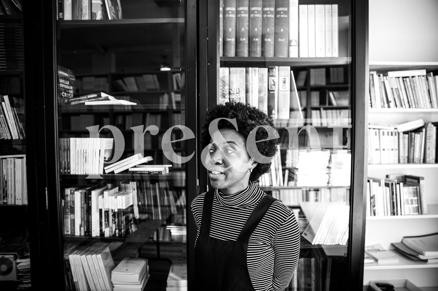 Portrait of someone in a library