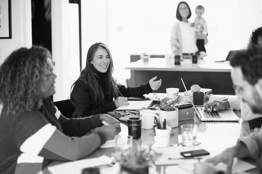 Casual group meeting in a home