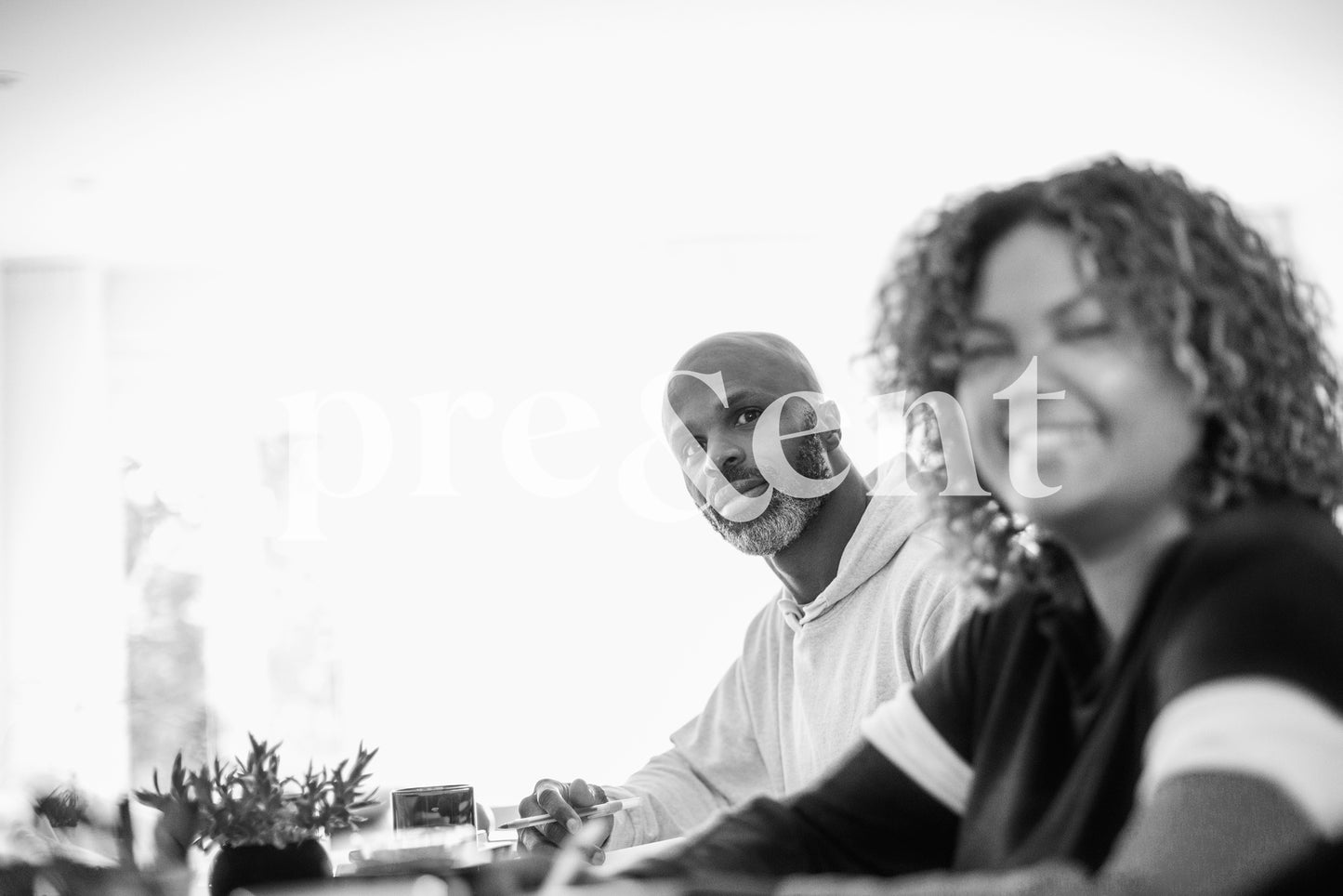 People looking at something