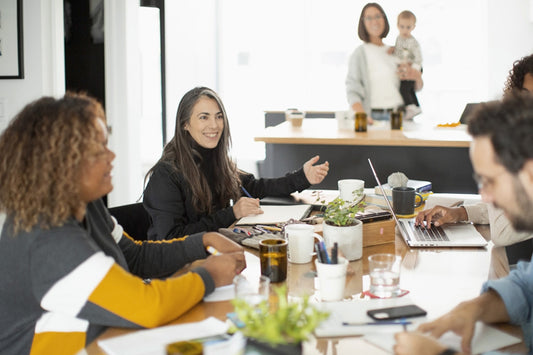 Casual group meeting in a home